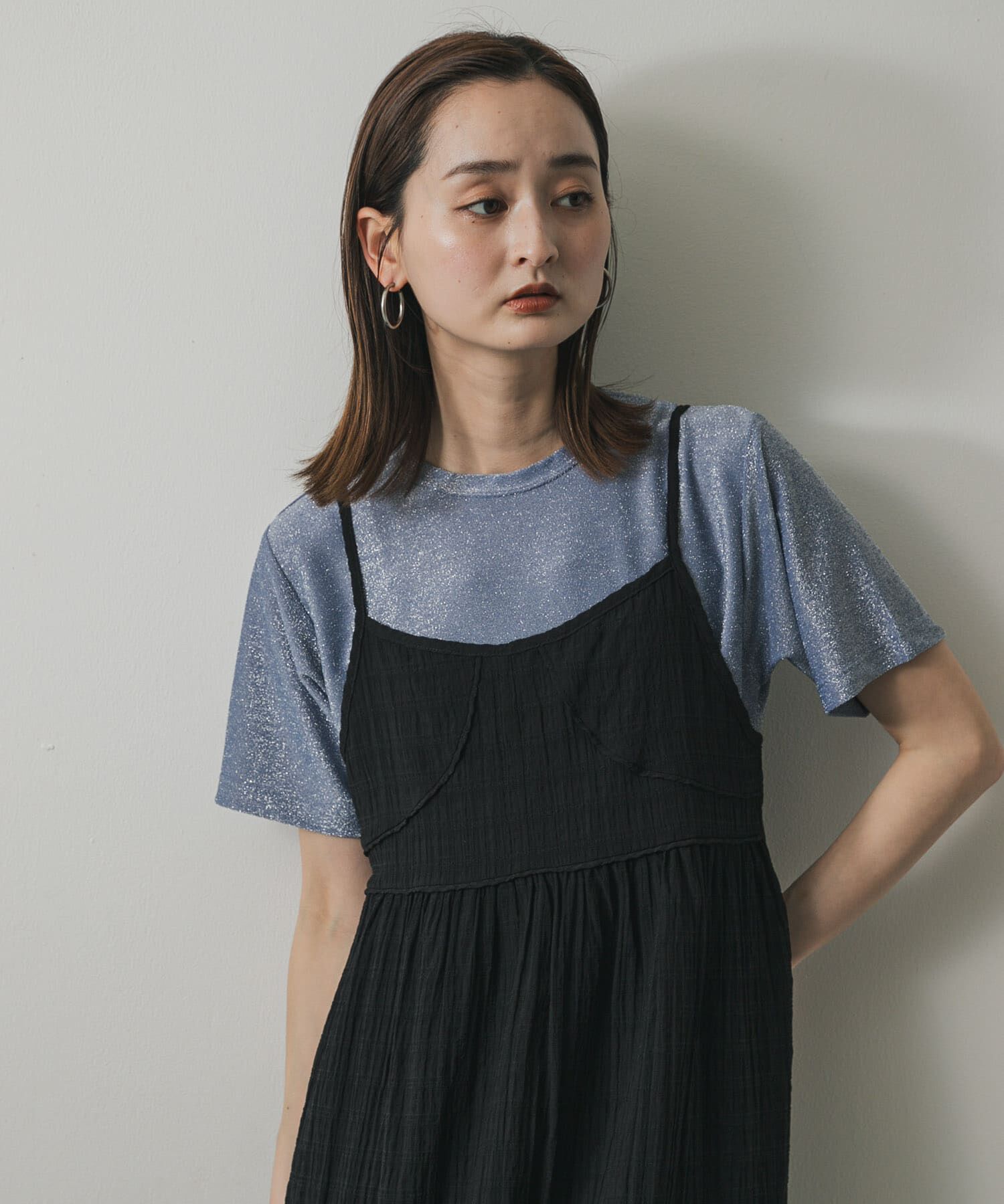 SENSE OF PLACE by URBAN RESEARCH「クルーネックラメTシャツ(半袖)」|Tシャツ・カットソー|