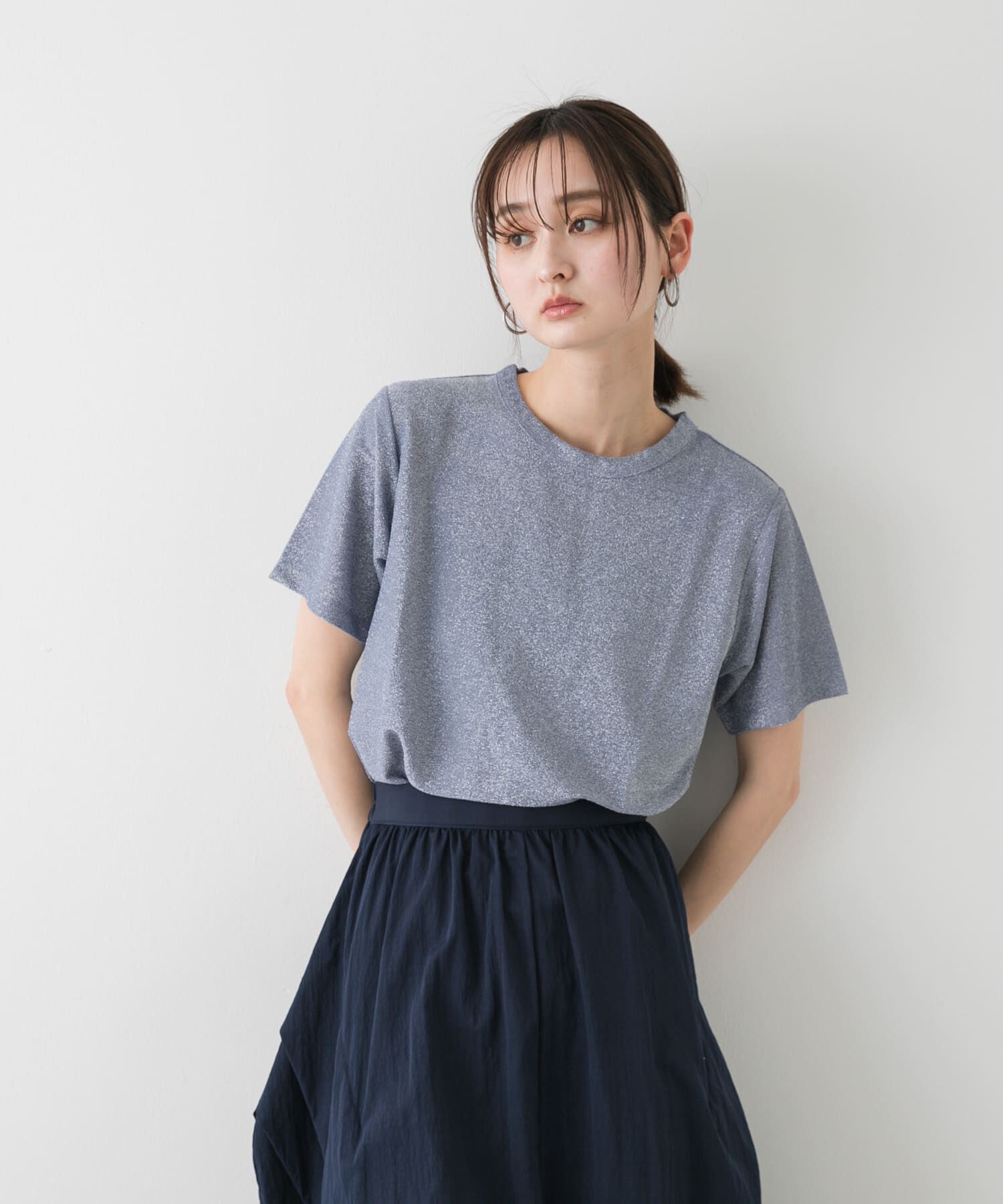 SENSE OF PLACE by URBAN RESEARCH「クルーネックラメTシャツ(半袖)」|Tシャツ・カットソー|