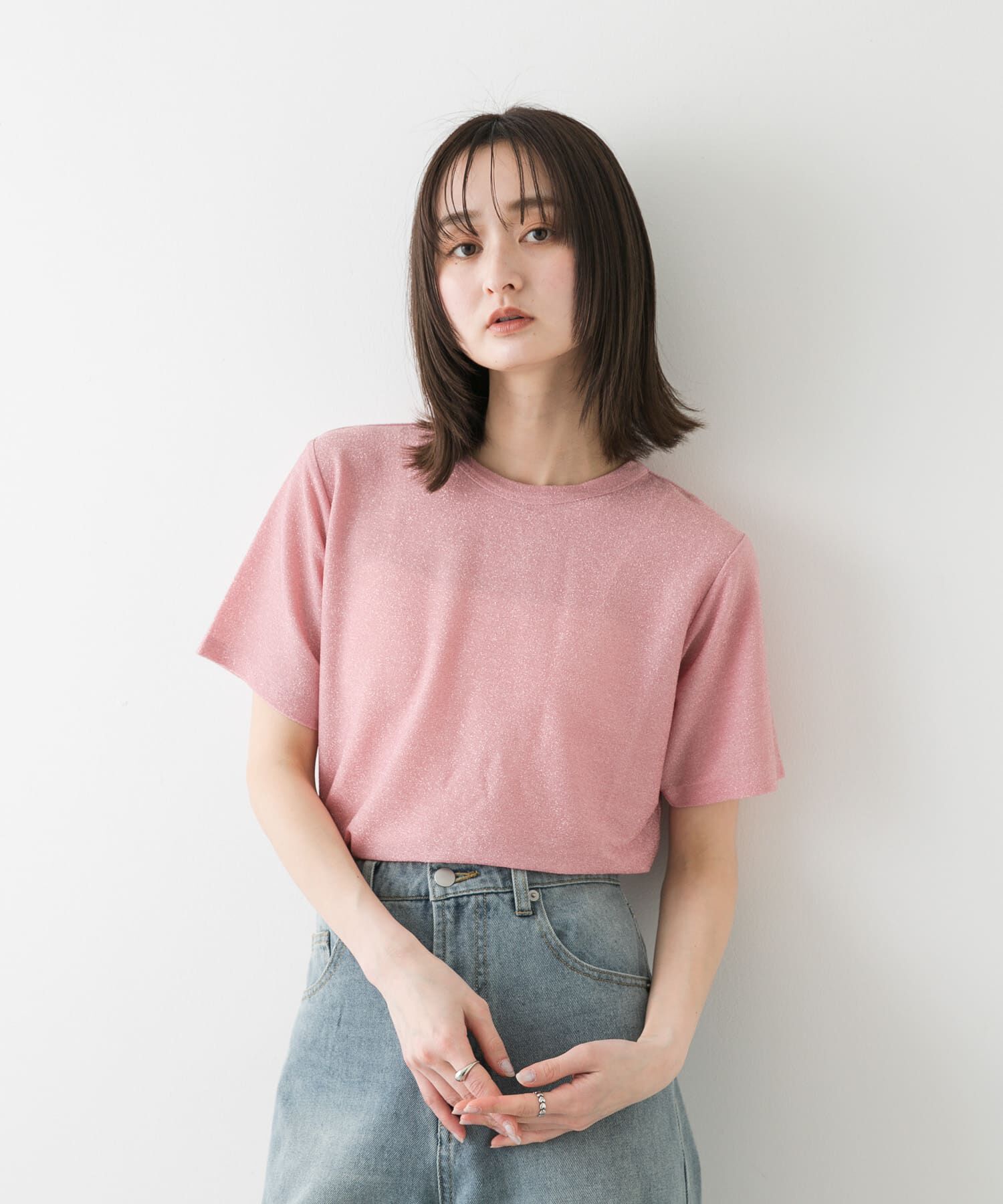 SENSE OF PLACE by URBAN RESEARCH「クルーネックラメTシャツ(半袖)」|Tシャツ・カットソー|