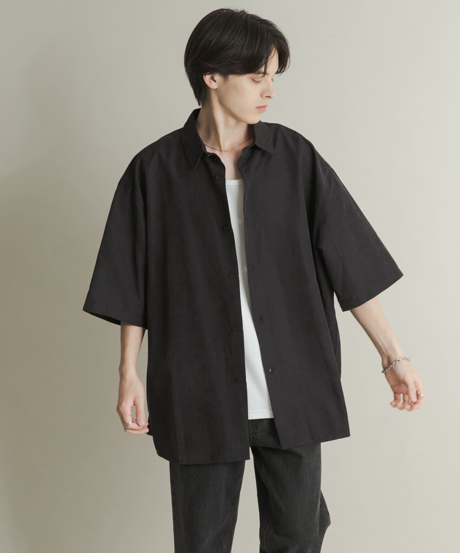 SENSE OF PLACE by URBAN RESEARCH「エクストラルーズピーチサテンショートスリーブシャツ」|シャツ・ブラウス|