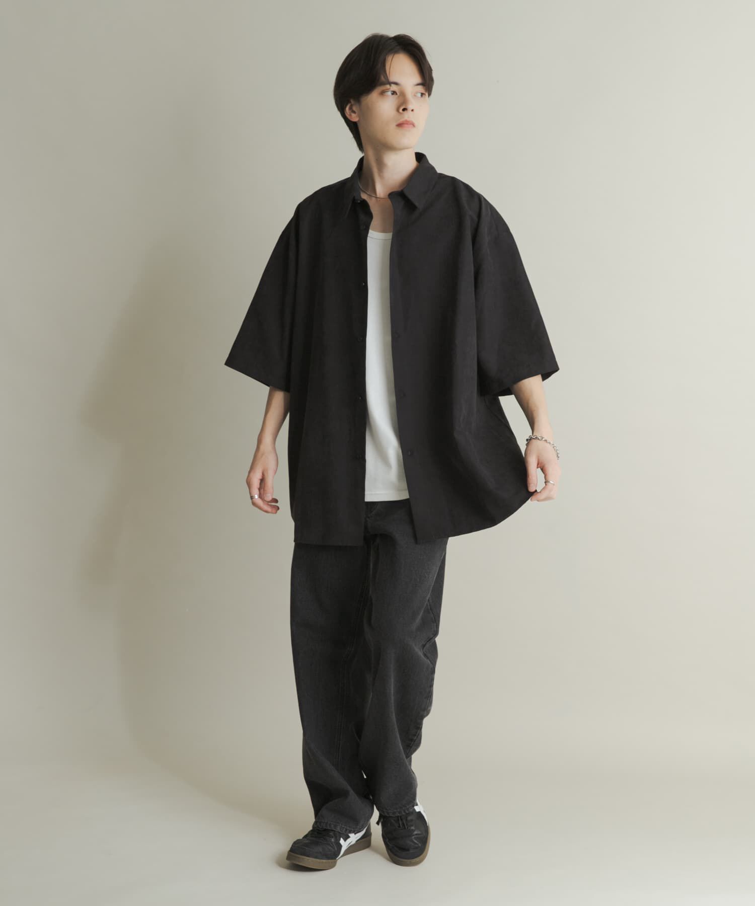 SENSE OF PLACE by URBAN RESEARCH「エクストラルーズピーチサテンショートスリーブシャツ」|シャツ・ブラウス|