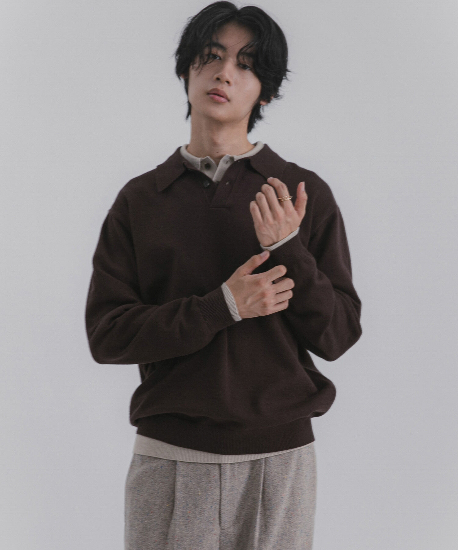 SENSE OF PLACE by URBAN RESEARCH「『一部WEB限定カラー』『洗濯可/毛玉防止』ストレッチニットポロシャツ」|ニット・セーター|