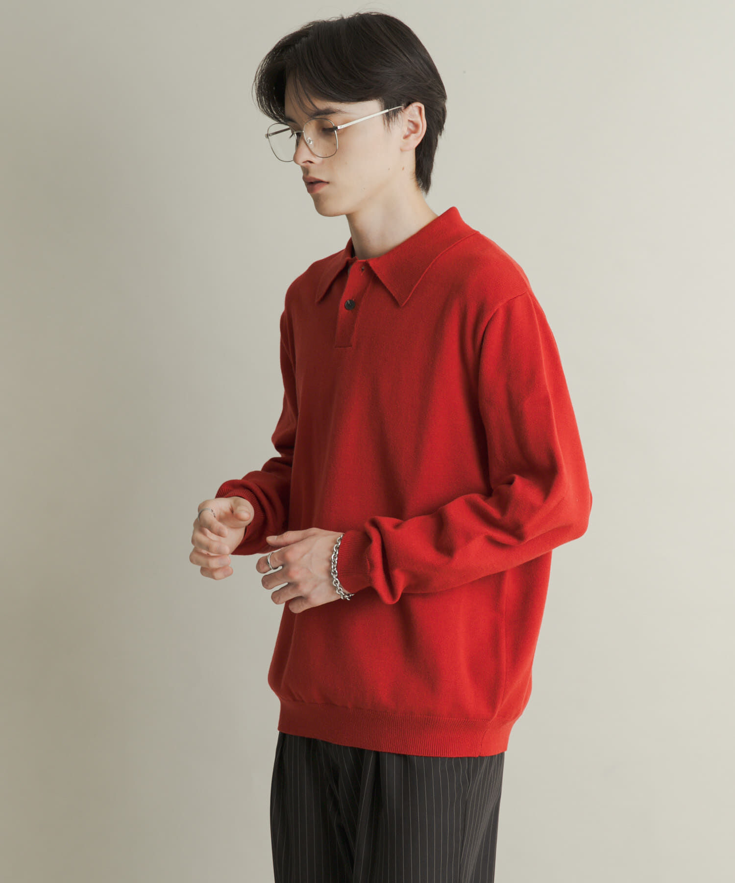SENSE OF PLACE by URBAN RESEARCH「『一部WEB限定カラー』『洗濯可/毛玉防止』ストレッチニットポロシャツ」|ニット・セーター|レッド