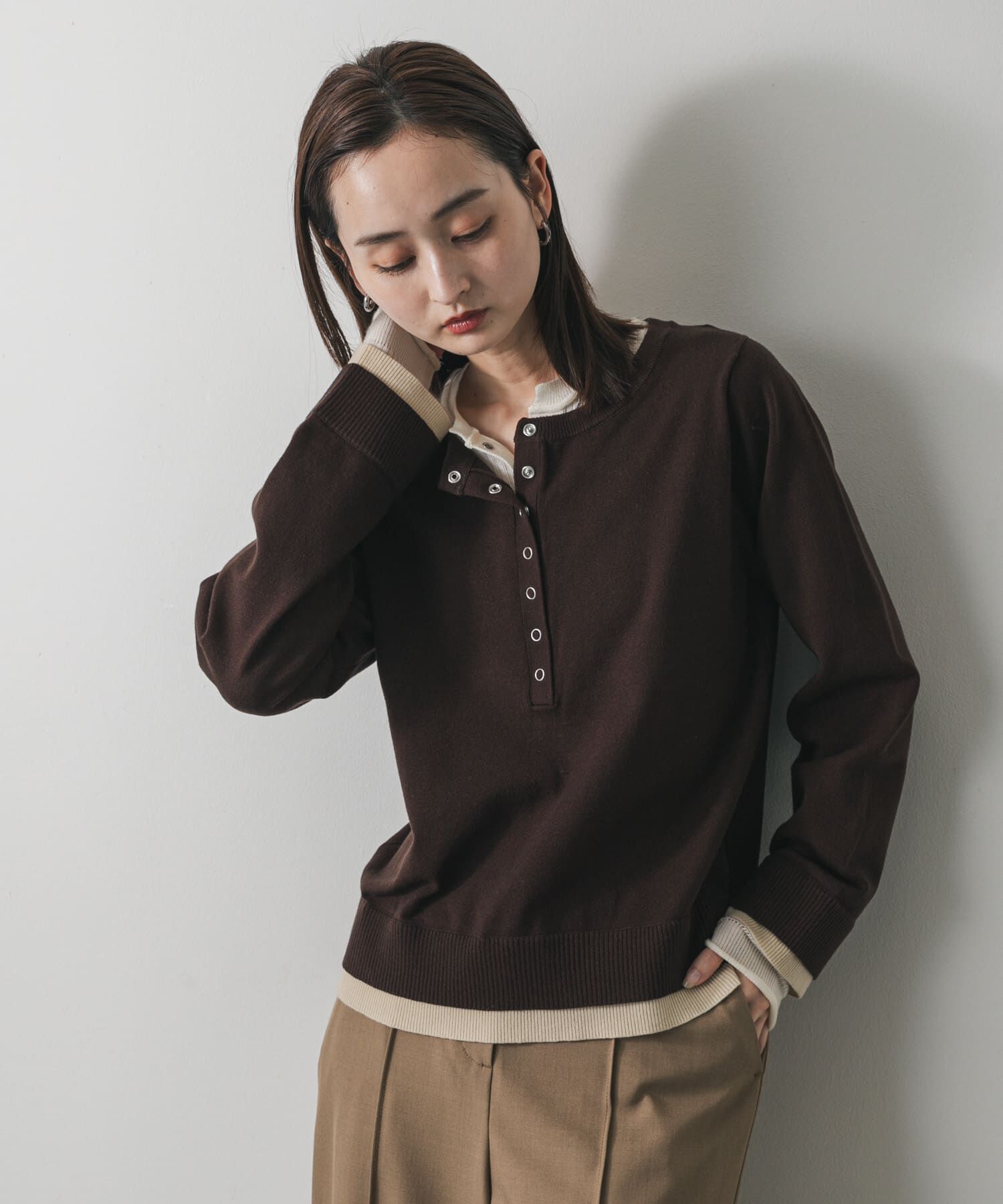 SENSE OF PLACE by URBAN RESEARCH「ヘンリーネックレイヤードセーター」|ニット・セーター|