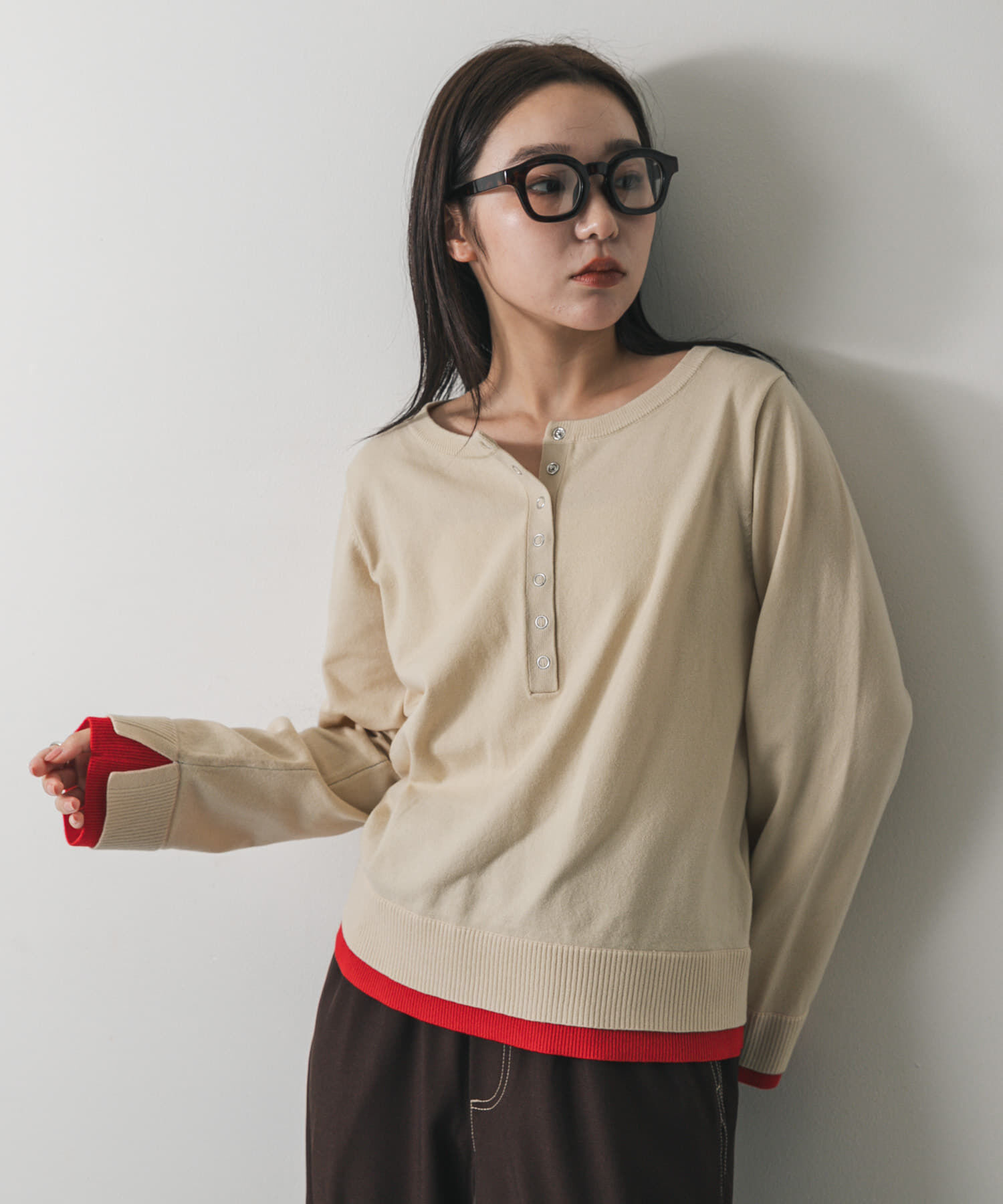 SENSE OF PLACE by URBAN RESEARCH「ヘンリーネックレイヤードセーター」|ニット・セーター|