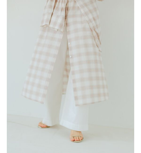  「シアーチェックシャツワンピース」|ワンピース|