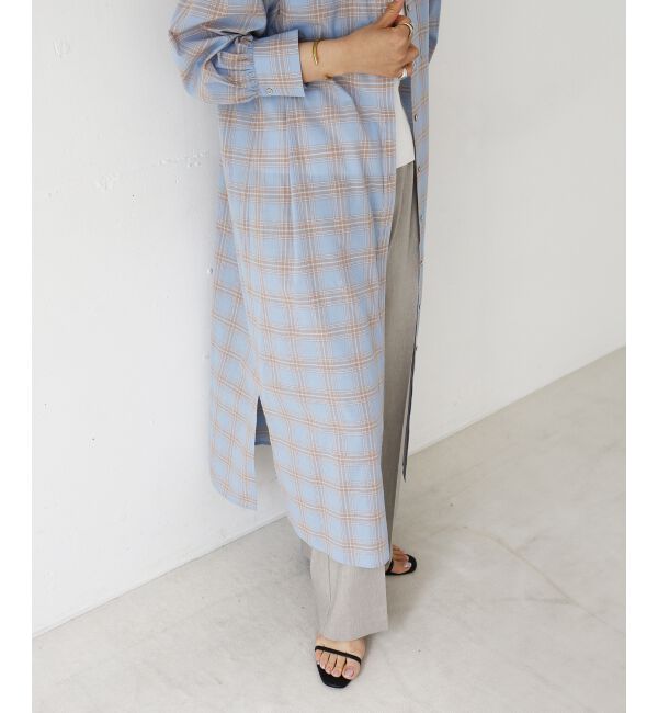  「シアーチェックシャツワンピース」|ワンピース|