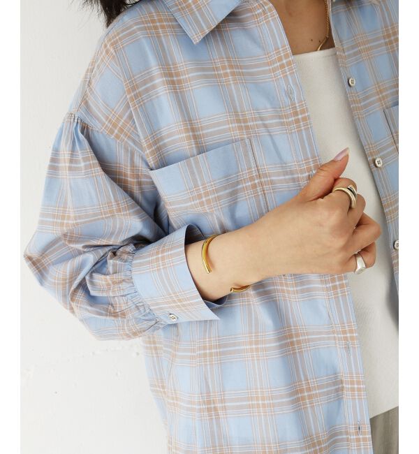  「シアーチェックシャツワンピース」|ワンピース|