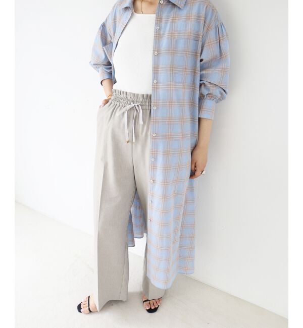  「シアーチェックシャツワンピース」|ワンピース|