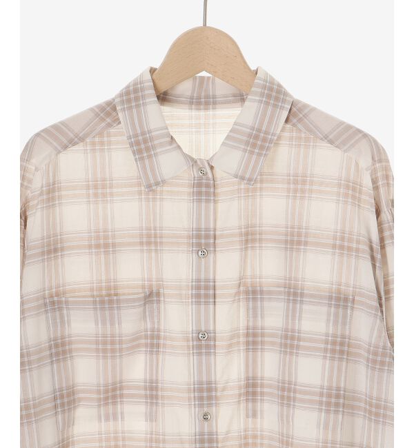  「シアーチェックシャツワンピース」|ワンピース|