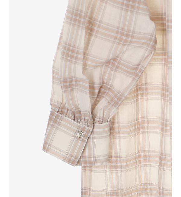  「シアーチェックシャツワンピース」|ワンピース|
