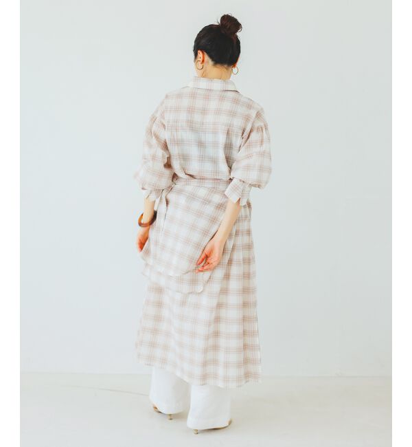 「シアーチェックシャツワンピース」|ワンピース|