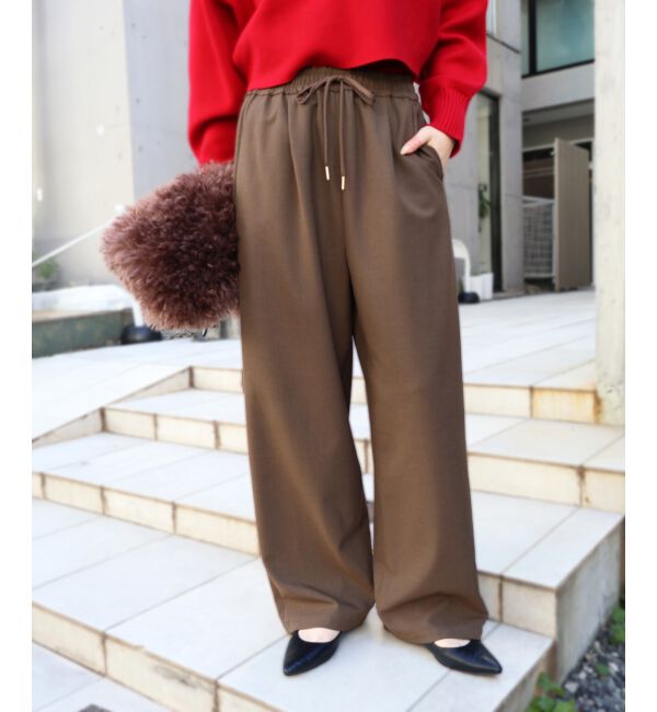  「ストレッチ裏起毛イージーパンツ」|その他|ブラウン