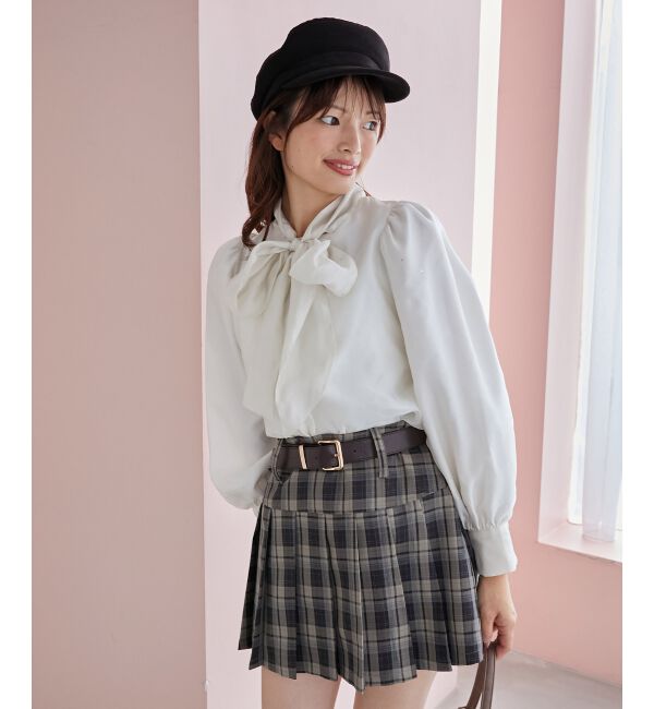 MAJESTICLEGON「太ベルトプリーツミニスカート」|スカート|