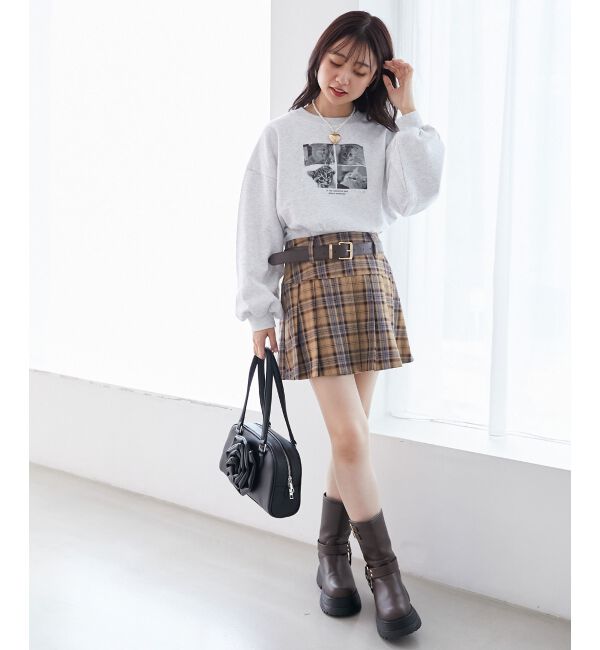 MAJESTICLEGON「太ベルトプリーツミニスカート」|スカート|