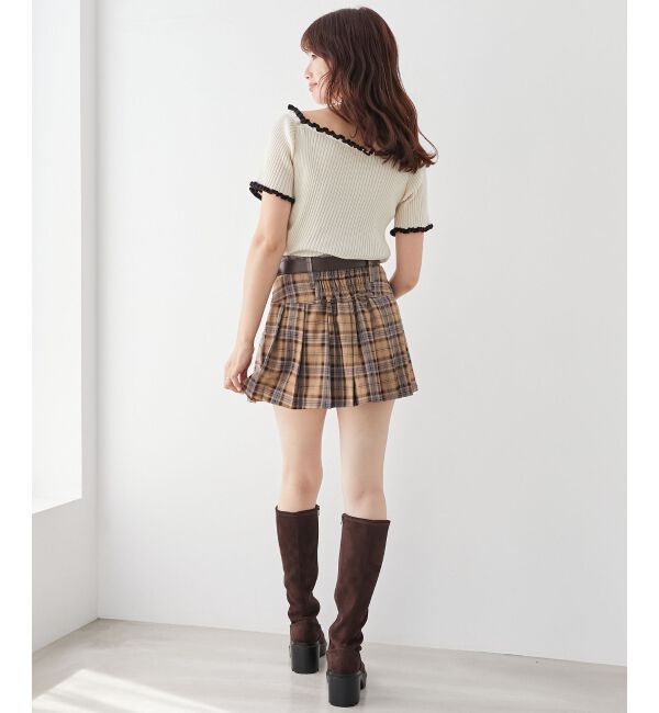 MAJESTICLEGON「太ベルトプリーツミニスカート」|スカート|