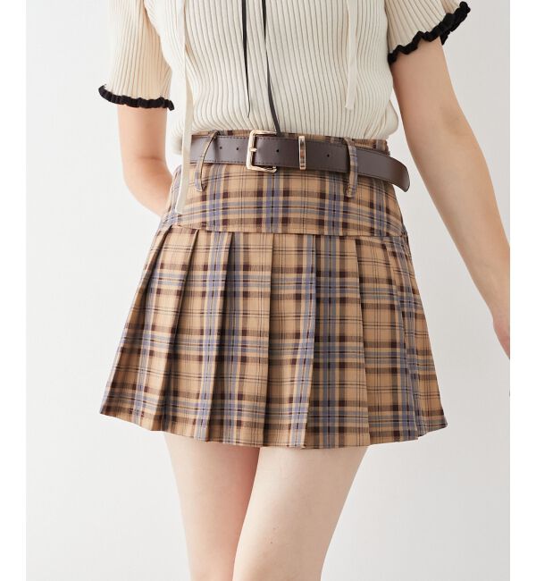 MAJESTICLEGON「太ベルトプリーツミニスカート」|スカート|