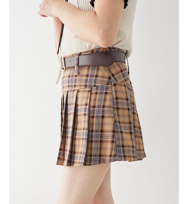 MAJESTICLEGON「太ベルトプリーツミニスカート」|スカート|