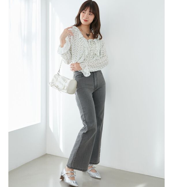  「カップ付きシャーリングキャミ」|キャミソール|