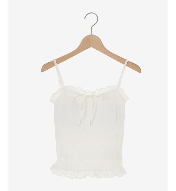  「カップ付きシャーリングキャミ」|キャミソール|