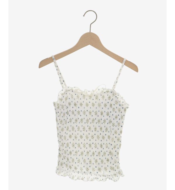  「カップ付きシャーリングキャミ」|キャミソール|