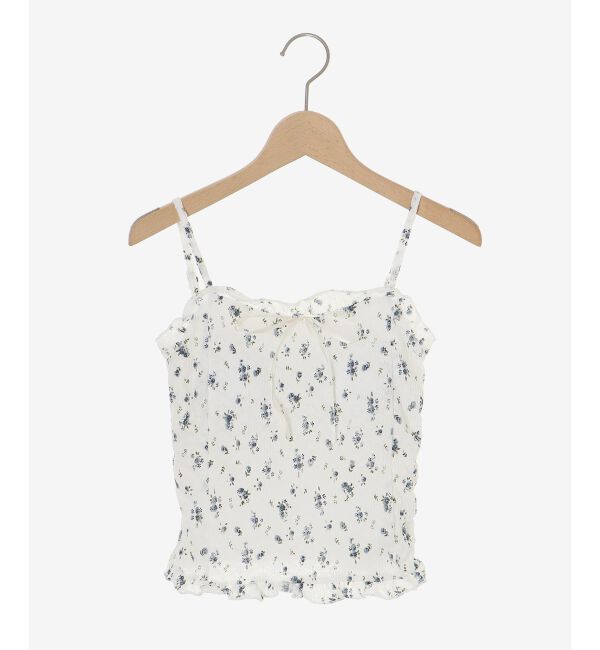  「カップ付きシャーリングキャミ」|キャミソール|