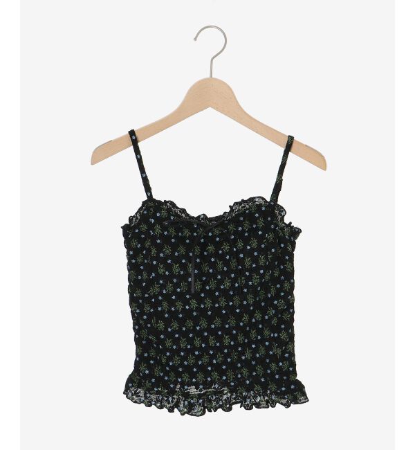  「カップ付きシャーリングキャミ」|キャミソール|