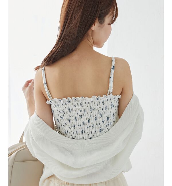  「カップ付きシャーリングキャミ」|キャミソール|