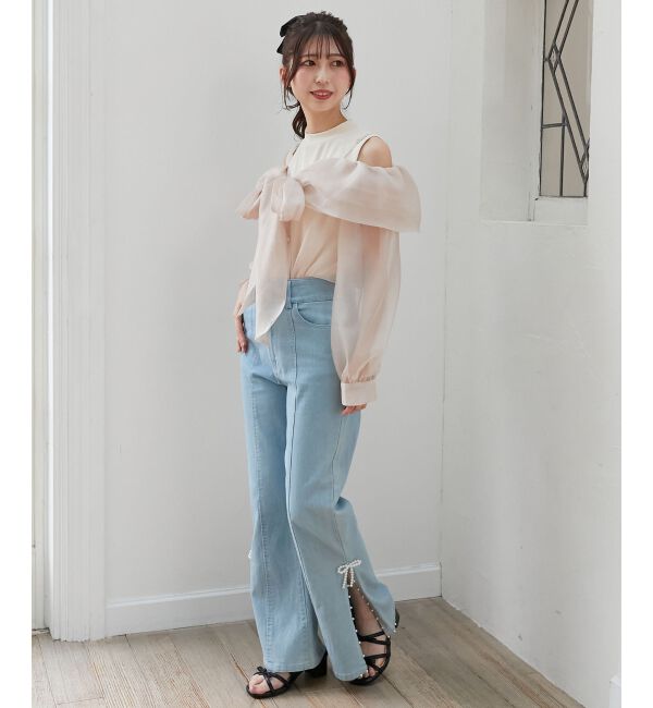  「タンクセットリボンシアーブラウス」|シャツ・ブラウス|