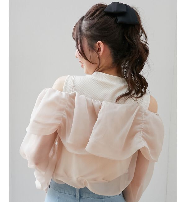 「タンクセットリボンシアーブラウス」|シャツ・ブラウス|