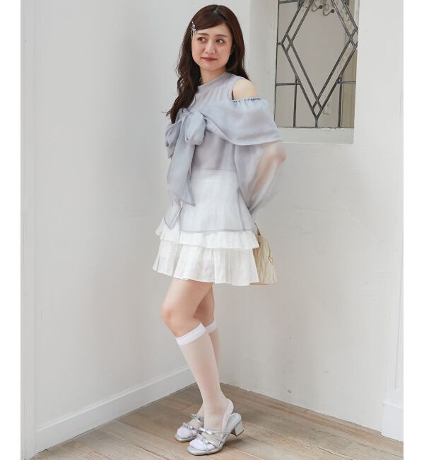  「タンクセットリボンシアーブラウス」|シャツ・ブラウス|