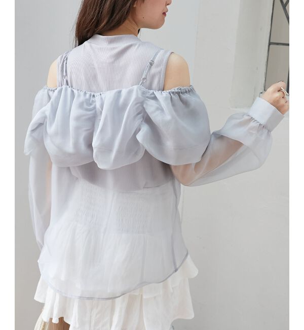 「タンクセットリボンシアーブラウス」|シャツ・ブラウス|