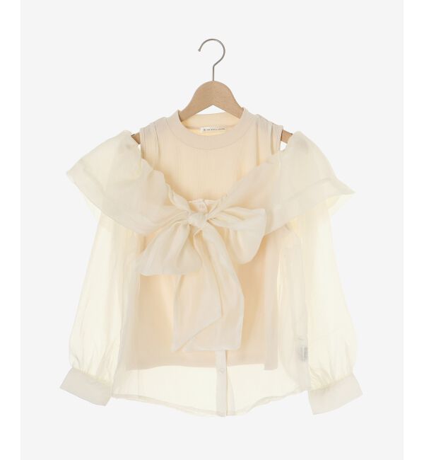  「タンクセットリボンシアーブラウス」|シャツ・ブラウス|
