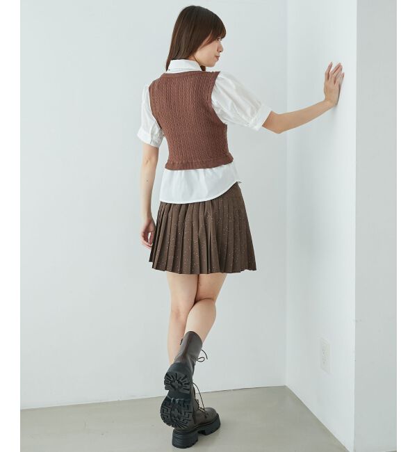  「&infin;ネクタイセットシャツドッキングニット」|ニット・セーター|