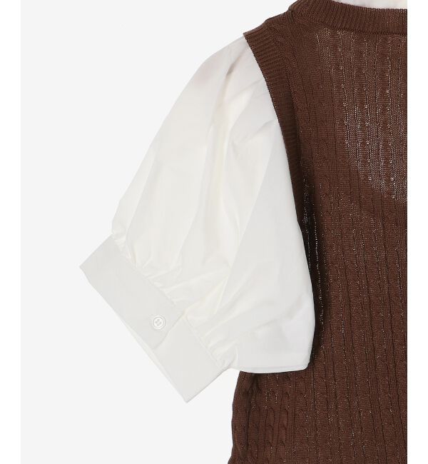  「&infin;ネクタイセットシャツドッキングニット」|ニット・セーター|