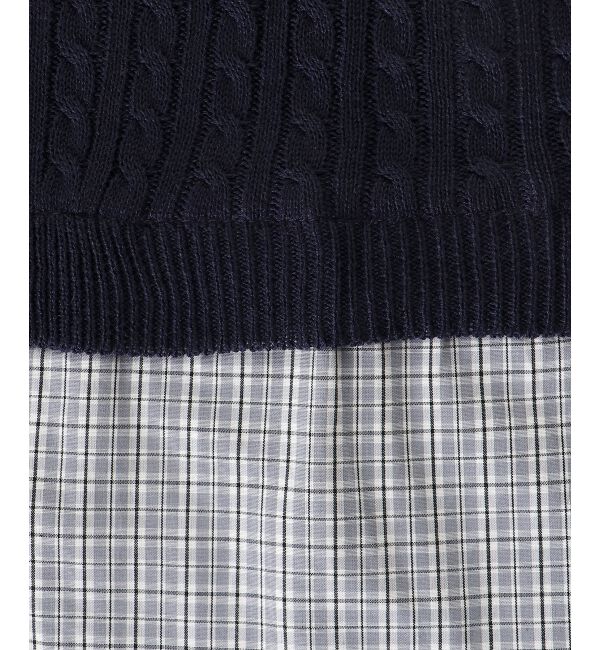  「&infin;ネクタイセットシャツドッキングニット」|ニット・セーター|