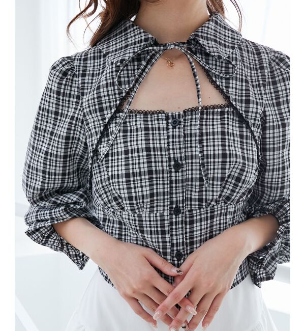  「デコルテオープン長袖ブラウス」|シャツ・ブラウス|