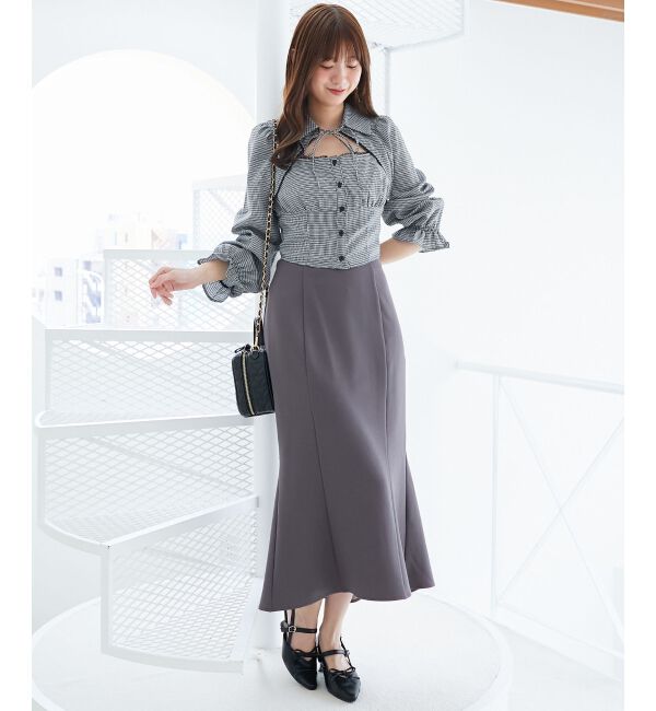  「デコルテオープン長袖ブラウス」|シャツ・ブラウス|