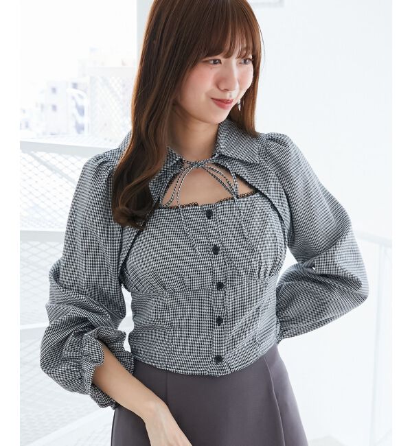  「デコルテオープン長袖ブラウス」|シャツ・ブラウス|