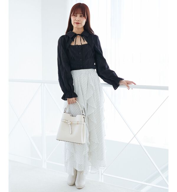  「デコルテオープン長袖ブラウス」|シャツ・ブラウス|