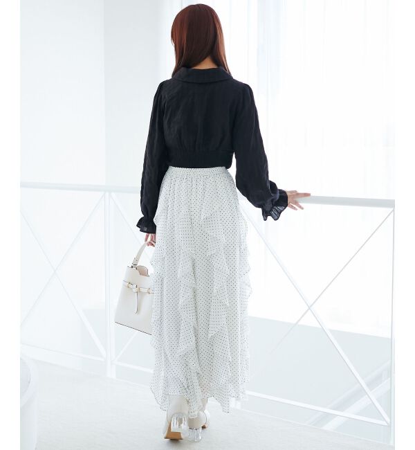  「デコルテオープン長袖ブラウス」|シャツ・ブラウス|