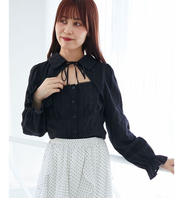 「デコルテオープン長袖ブラウス」|シャツ・ブラウス|