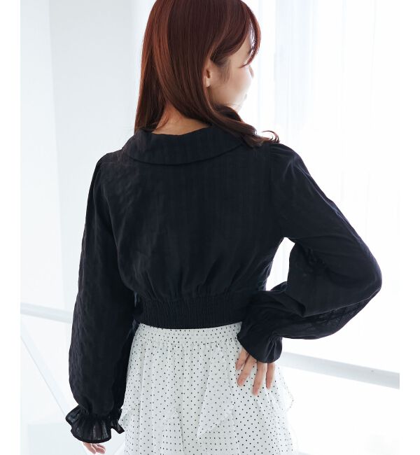  「デコルテオープン長袖ブラウス」|シャツ・ブラウス|