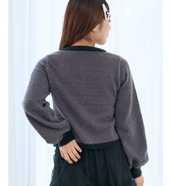  「キラキラベロアリボンカーディガン」|カーディガン|