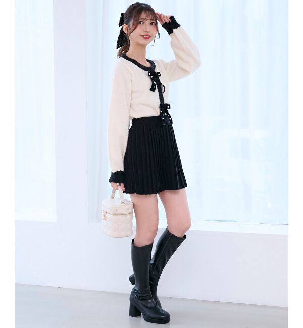  「キラキラベロアリボンカーディガン」|カーディガン|