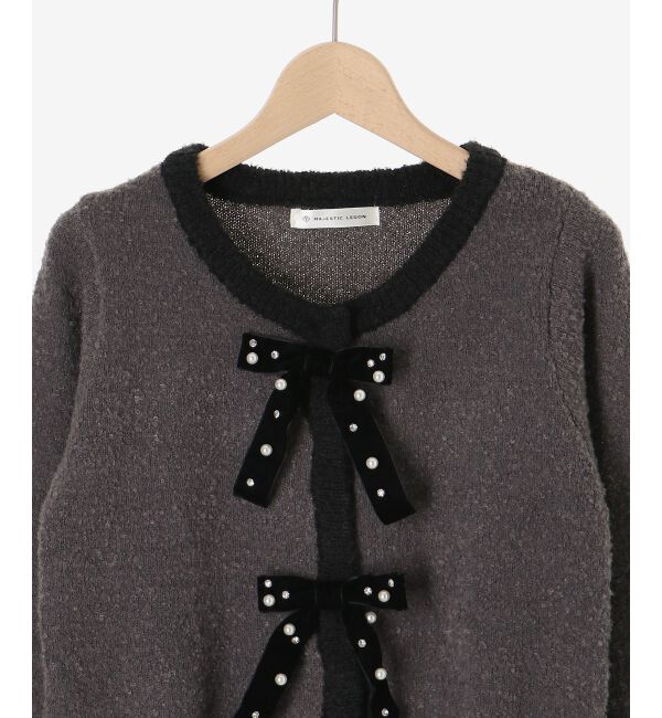  「キラキラベロアリボンカーディガン」|カーディガン|