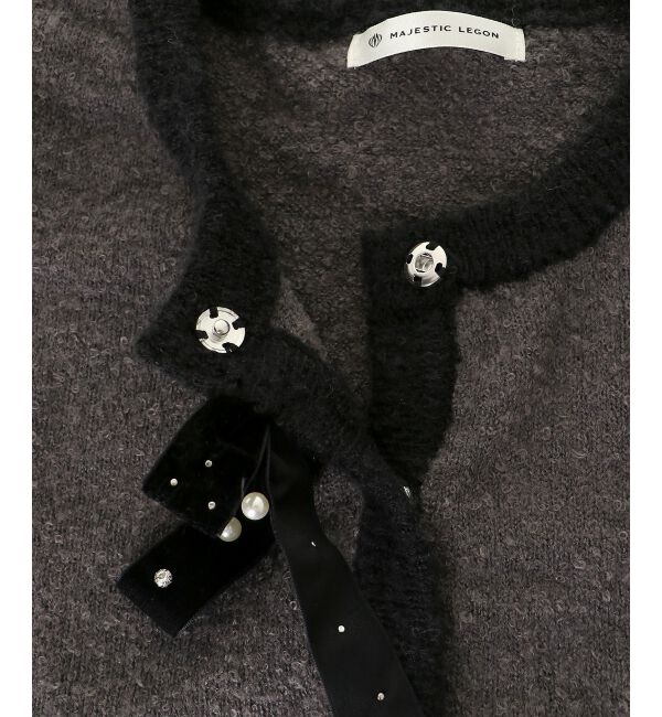  「キラキラベロアリボンカーディガン」|カーディガン|