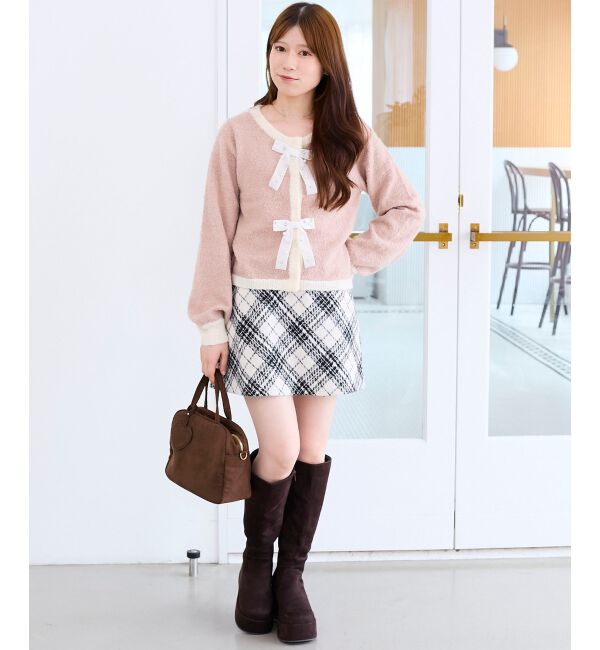  「キラキラベロアリボンカーディガン」|カーディガン|