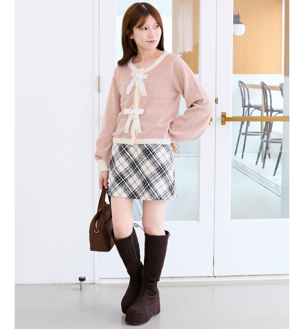  「キラキラベロアリボンカーディガン」|カーディガン|