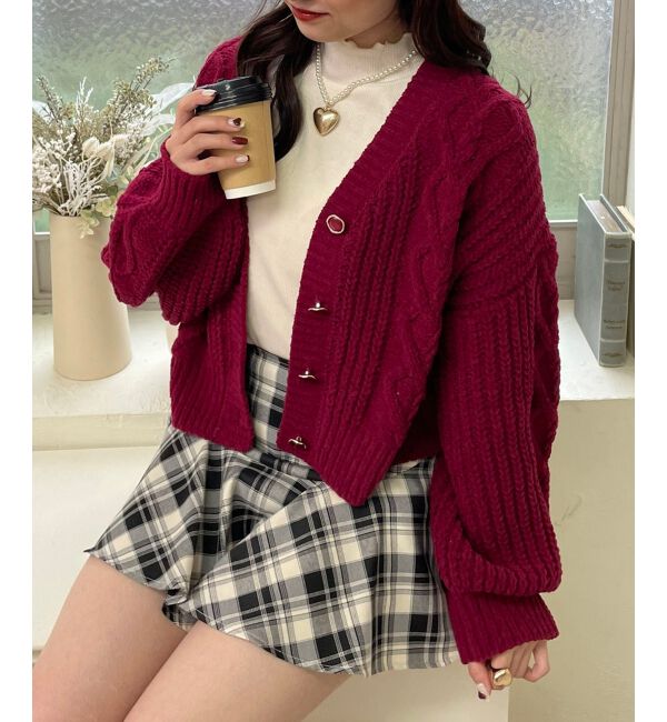  「ハートマシュマロモールカーディガン」|カーディガン|